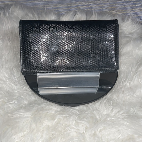 GUCCI VINTAGE CRYSTAL GUCCISSIMA GG INTERLOCKING PVC LEATHER LONG WALLET ITALY - Picture 3 of 17